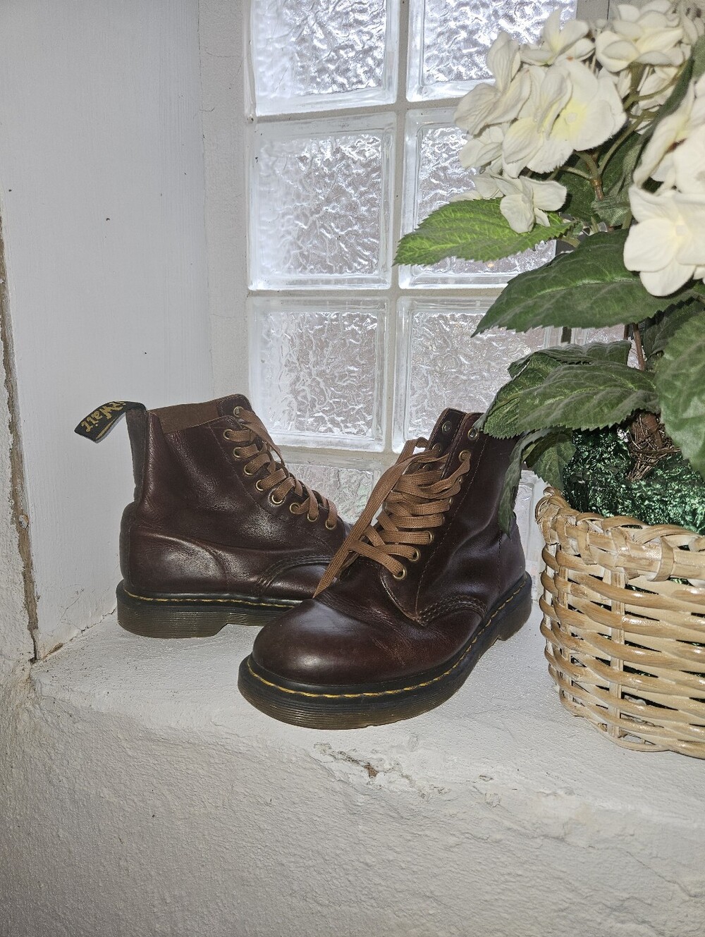 Dr. Martens Brown Leather 6-Eye Lace-Up Boots